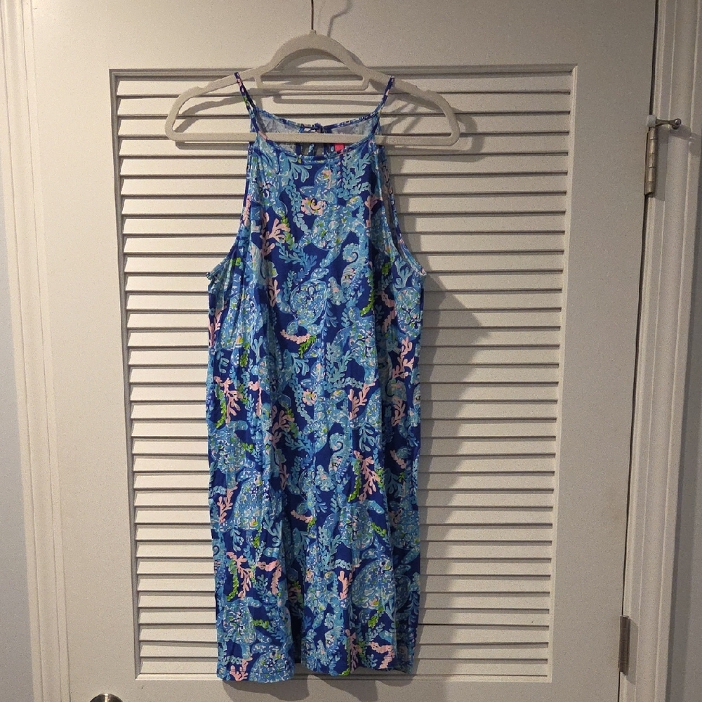 Lilly Pulitzer Vibrant Blue and Pink Floral Dress